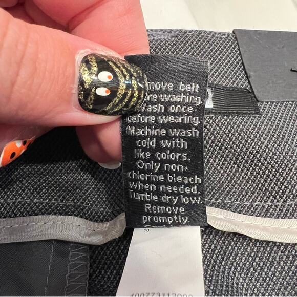 NWT Apt 9 Dark Gray Mid Rise Trousers Dress Pants w/ Belt Women's Size 10 - Picture 10 of 10